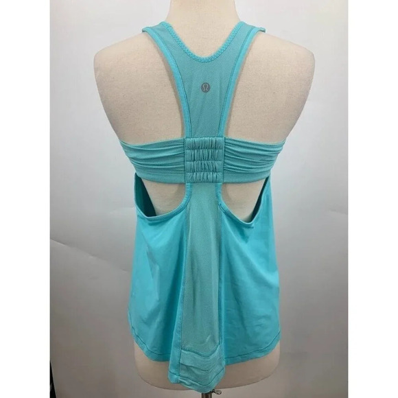 Lululemon Women's Tone It Tank Angel Blue Layer Look Racerback Tank Size 8 - Picture 6 of 11